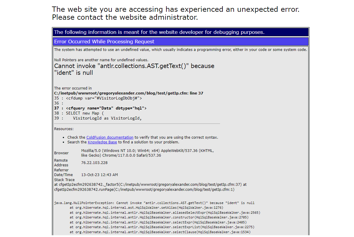 Enabling Detailed Errors with ColdFusion and IIS